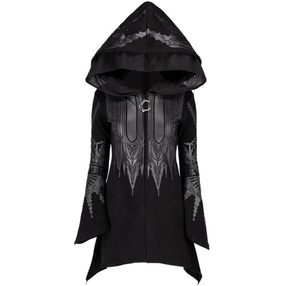 ジャケット・アウター Gothic design poncho y2k Amazon.com: Aobiono Women Y2K Gothic Zip Up Oversized Hoodie